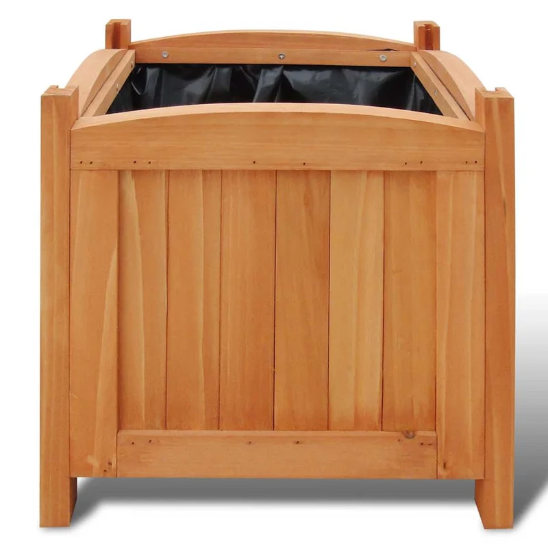 Juego De Arriates De Madera 2 Unidades 30x30x30 Cm