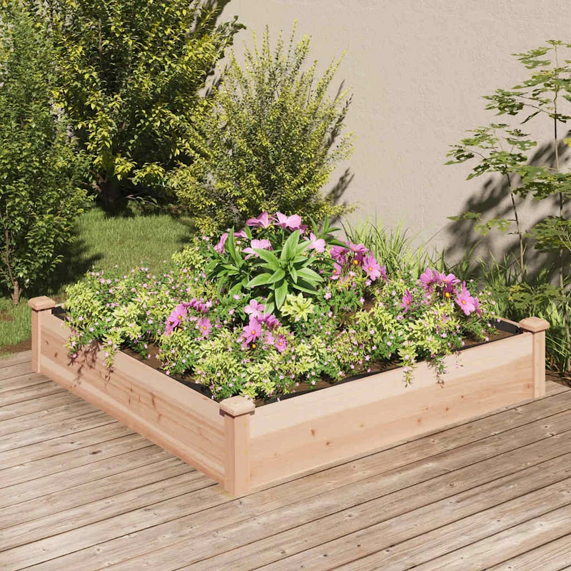 Jardinera Arriate Con Forro Madera Maciza Abeto 120x60x25 Cm
