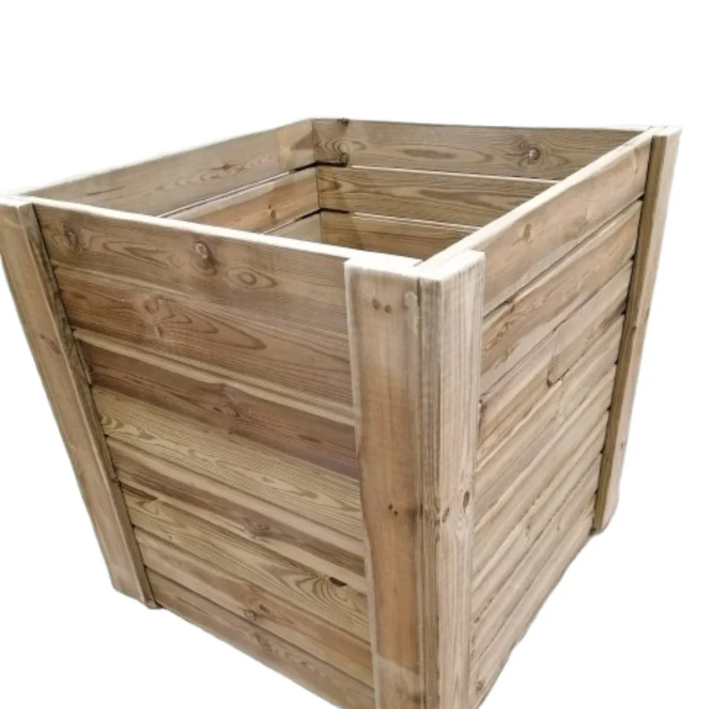 Macetero De Madera Eko Xxl Vidahuerto Para Árboles Y Plantas Grandes 120x120x120 Cm.