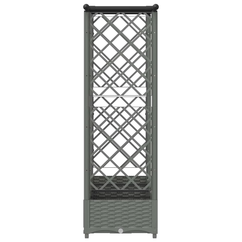 Cama Elevada Con Trellis Y Techo Gris Claro 202,5 X 40 X 121 Cm