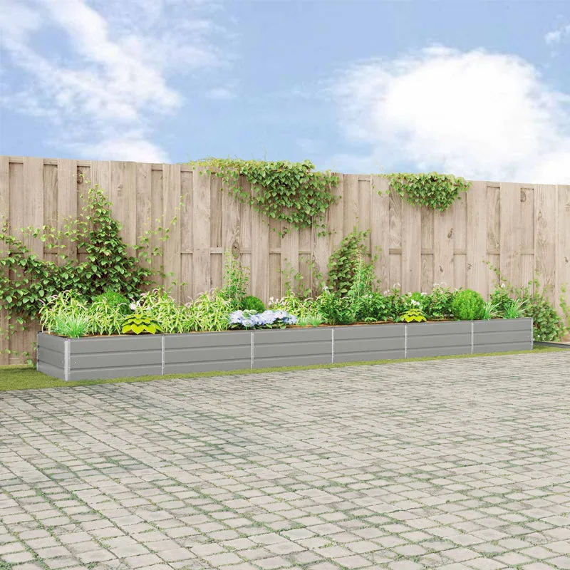 Jardinera Gris Claro 580 X 100 X 45 Cm Acero Galvanizado