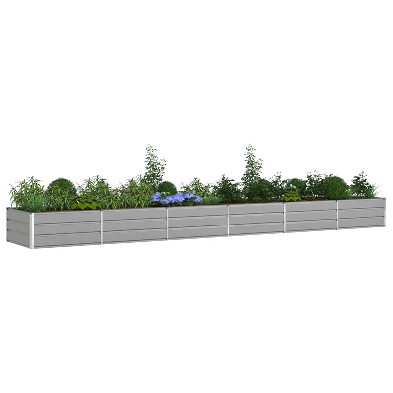 Jardinera Gris Claro 580 X 100 X 45 Cm Acero Galvanizado