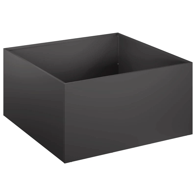Macetero De Jardín 2 Uds. Negro 60 X 60 X 30 Cm