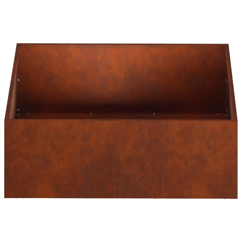 Macetero De Jardín 2 Uds. Oxidado 60 X 60 X 20 Cm Acero Oxidado