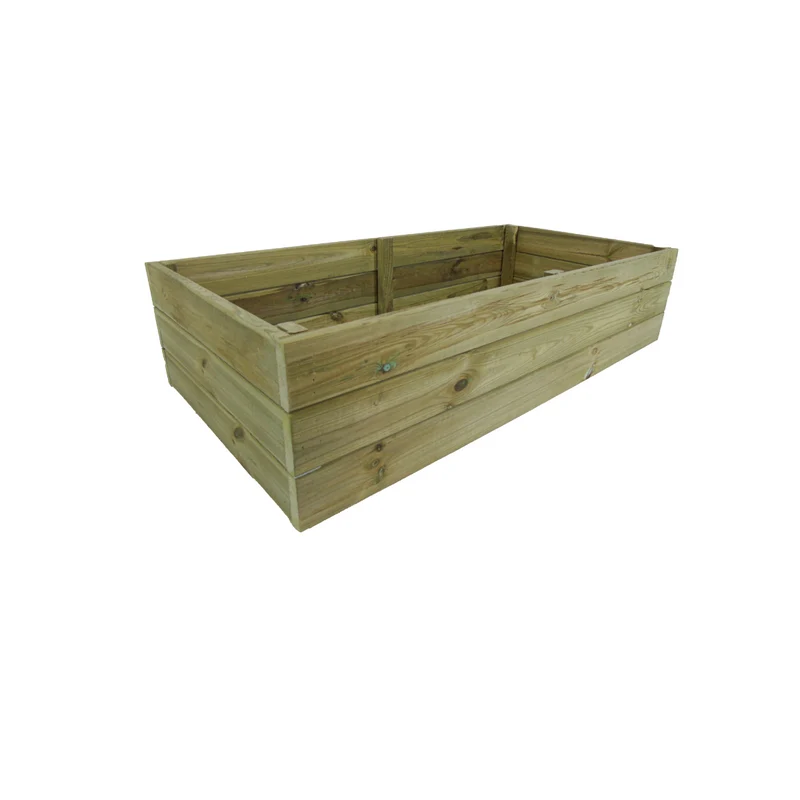 Jardinera De Madera Eko De Pino Tratada Vidahuerto 40x40x30 Cm.