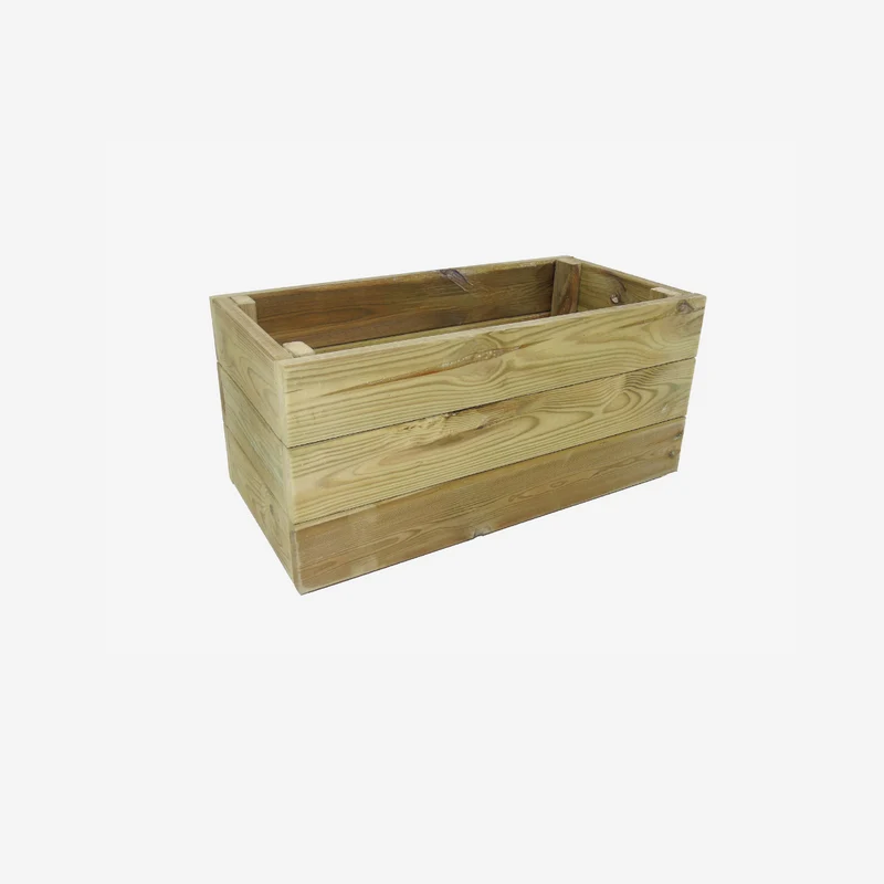 Jardinera De Madera Eko De Pino Tratada Vidahuerto 40x40x30 Cm.