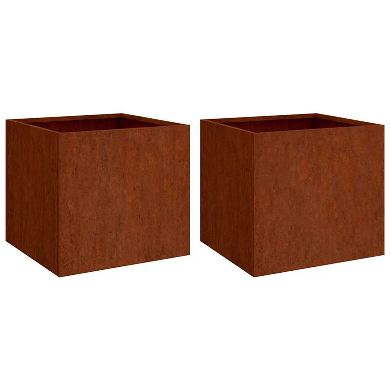 Jardineras 2 Unidades Acero Corten 49x47x46 Cm