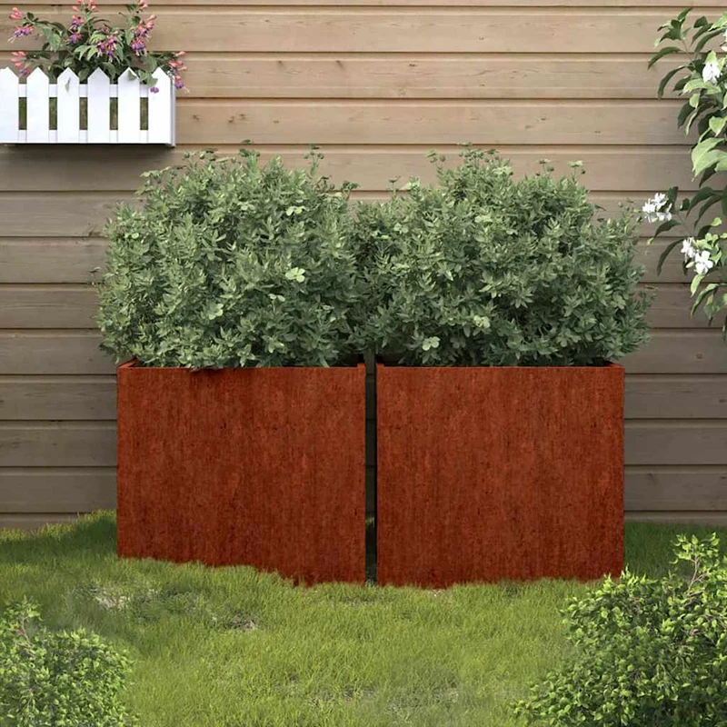 Jardineras 2 Unidades Acero Corten 49x47x46 Cm
