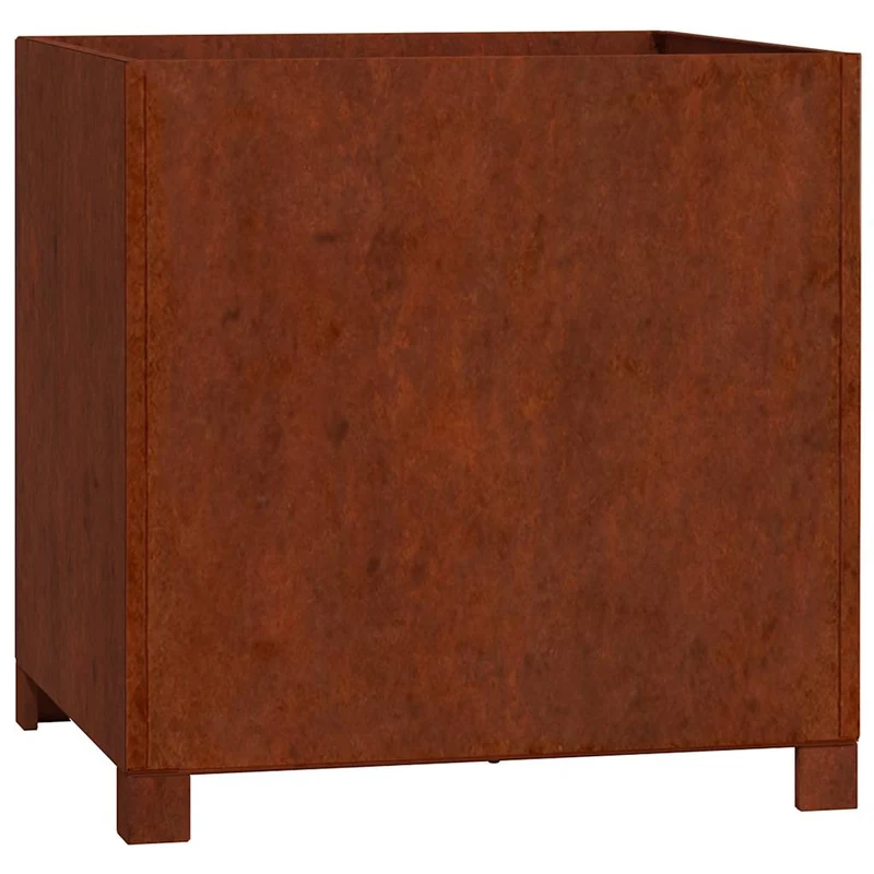 Jardinera Con Patas Acero Corten Oxidado 50x50x50 Cm