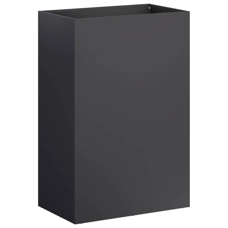 Macetero De Jardín Negro 40 X 30 X 75 Cm Acero Laminado En Frío