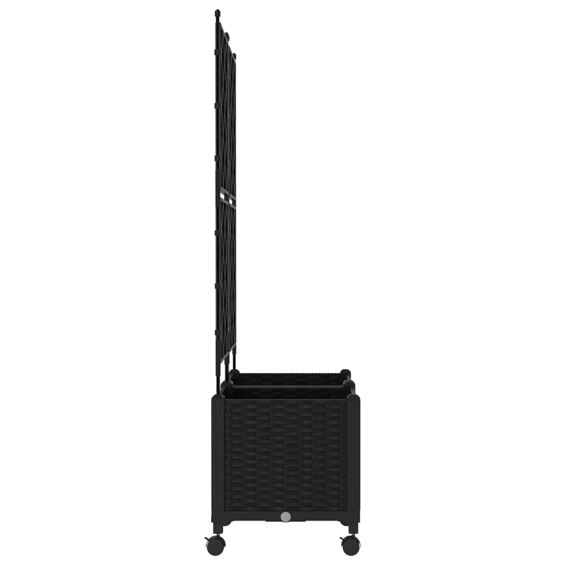 Jardinera Con Enrejado Y Ruedas 2 Uds. Negro 80 X 40 X 149 Cm