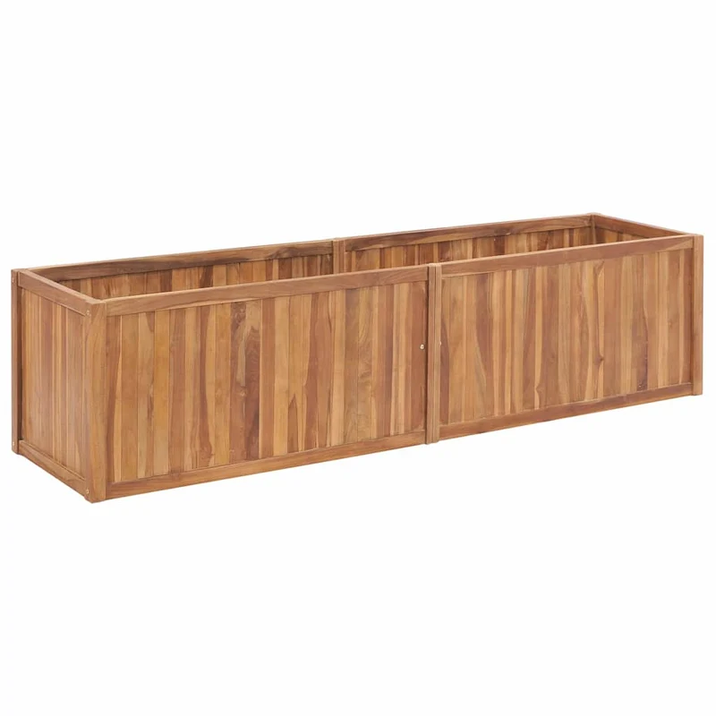 Arriate De Madera Maciza De Teca 200x50x50 Cm