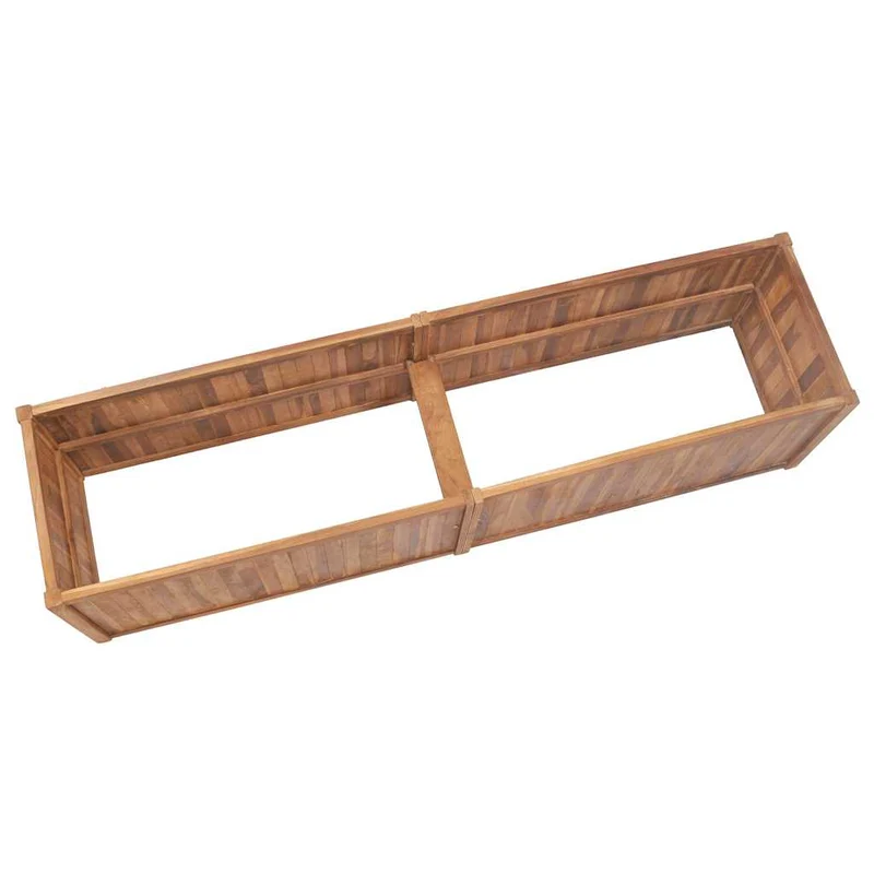 Arriate De Madera Maciza De Teca 200x50x50 Cm