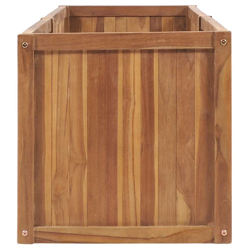 Arriate De Madera Maciza De Teca 200x50x50 Cm