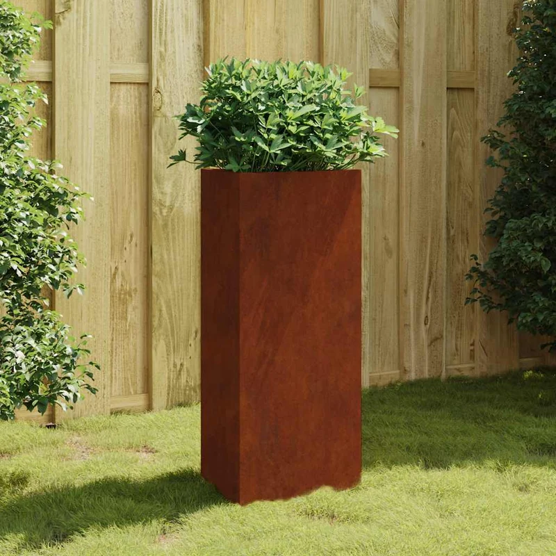 Jardinera De Acero Corten 40x34,5x75 Cm