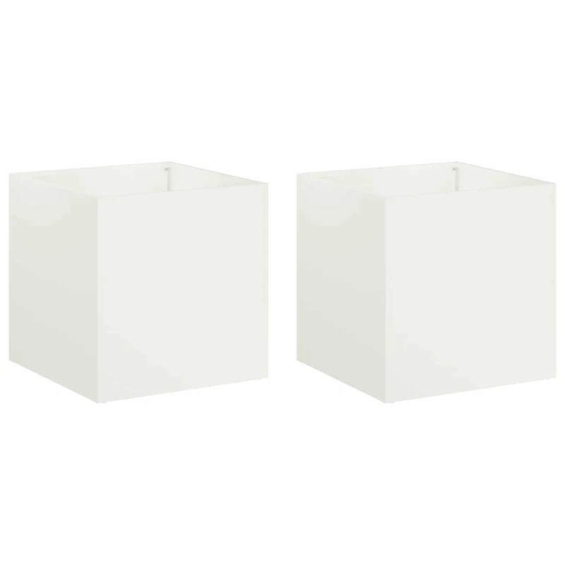 Macetero De Jardín 2 Uds. Blanco 20 X 20 X 20 Cm