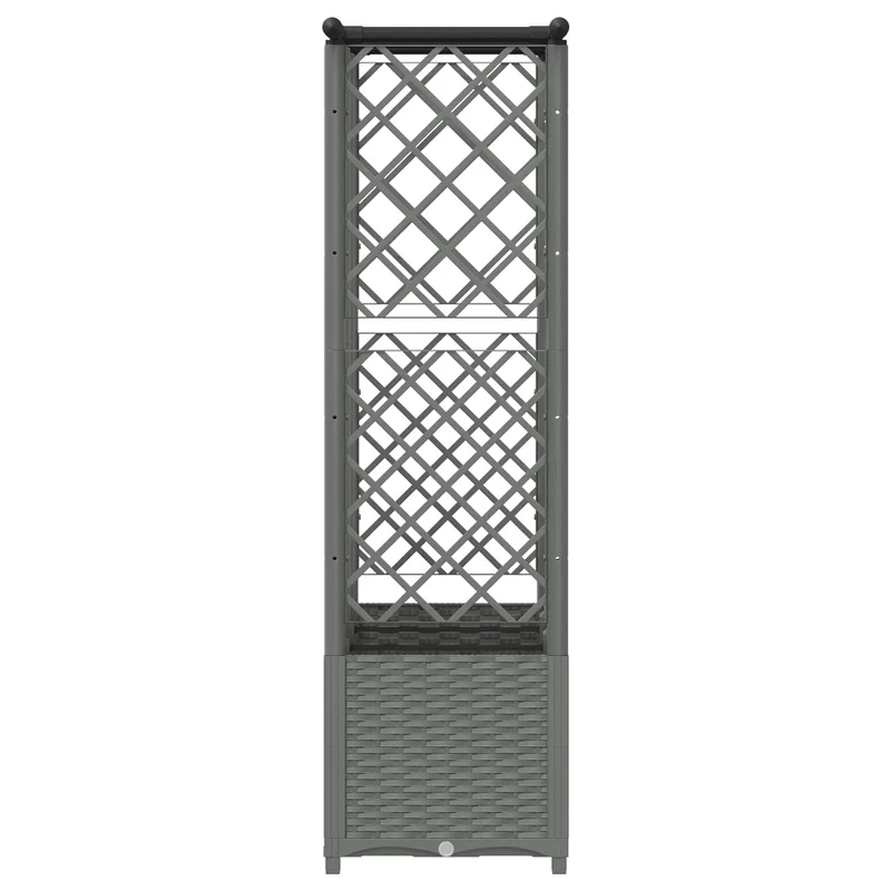 Cama Elevada Con Trellis Y Techo Gris Claro 163,5 X 40 X 136 Cm