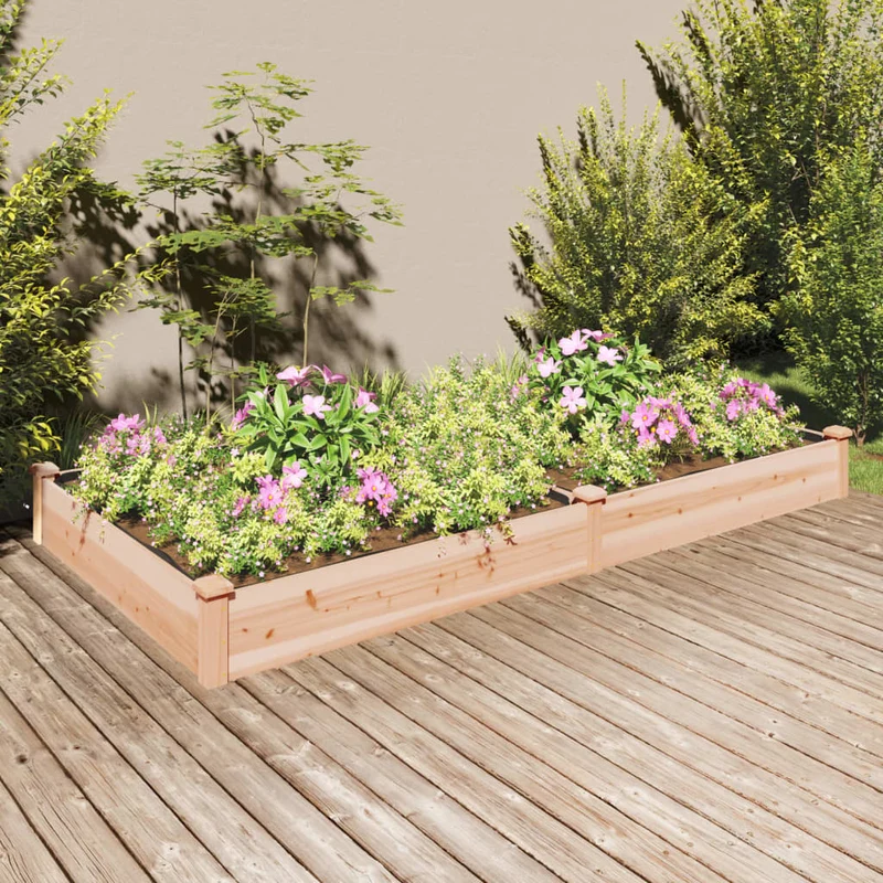 Jardinera Arriate Con Forro Madera Maciza Abeto 240x120x25 Cm