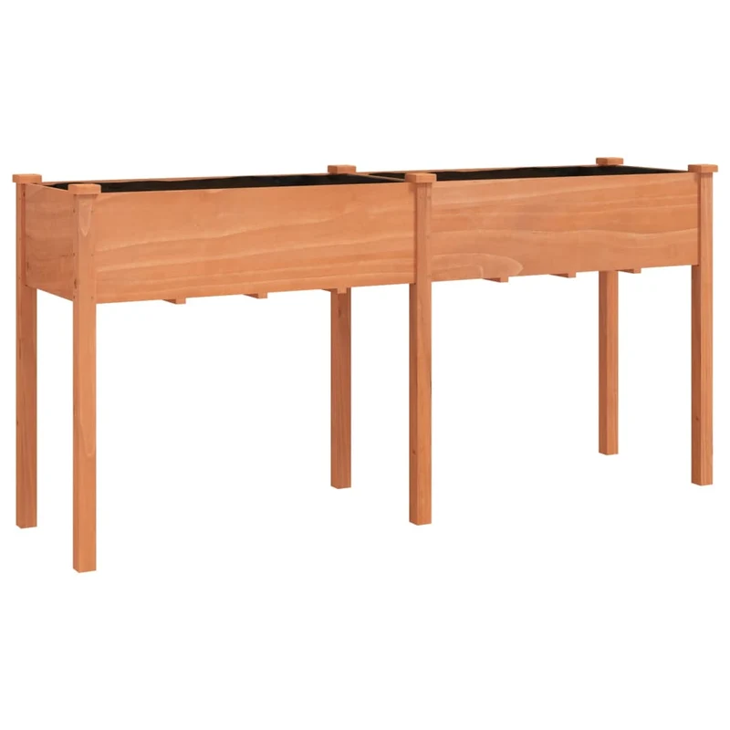 Jardinera Con Forro Madera Maciza De Abeto Marrón 161x45x76 Cm