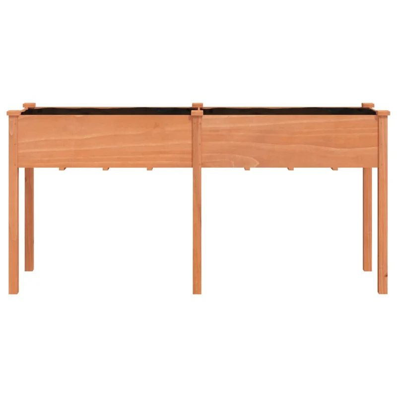 Jardinera Con Forro Madera Maciza De Abeto Marrón 161x45x76 Cm