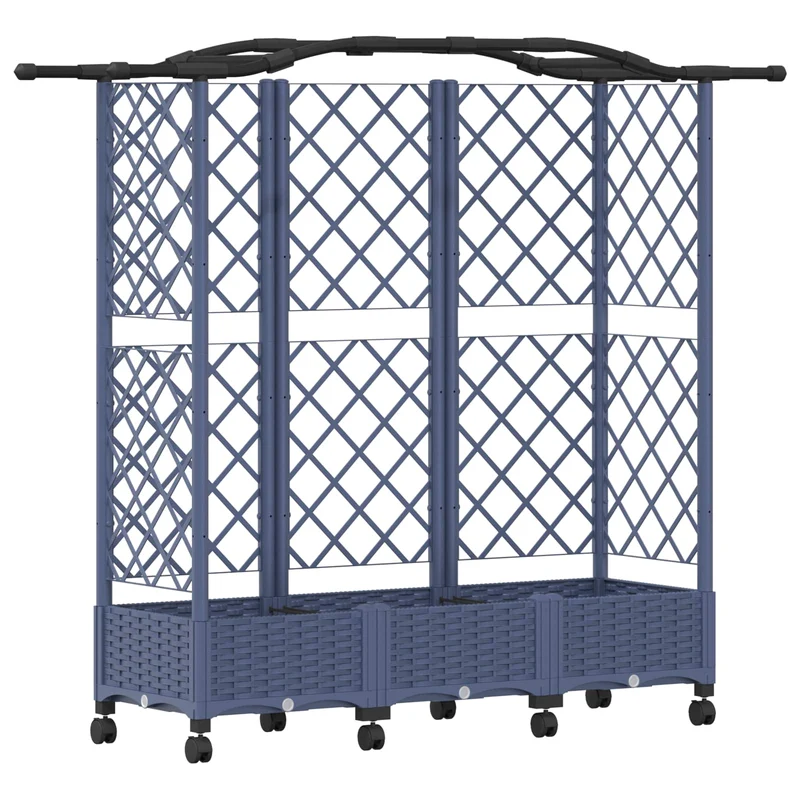 Cama Elevada Con Trellis Y Techo Gris 163 X 40 X 129 Cm Pp