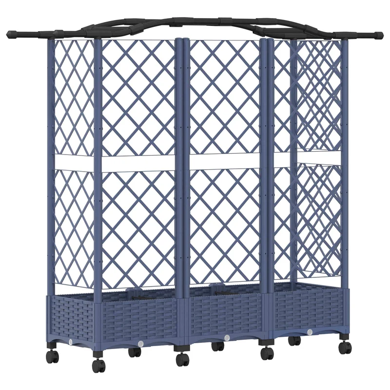 Cama Elevada Con Trellis Y Techo Gris 163 X 40 X 129 Cm Pp