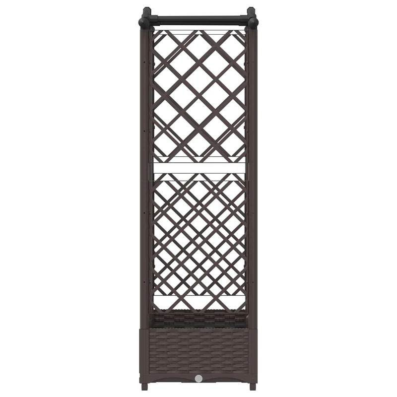 Cama Elevada Con Trellis Y Techo Marrón 124 X 40 X 123 Cm Pp