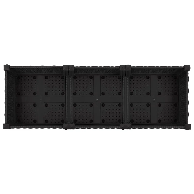 Macetero De Jardín Con Ruedas Negro 120 X 40 X 29 Cm Pp