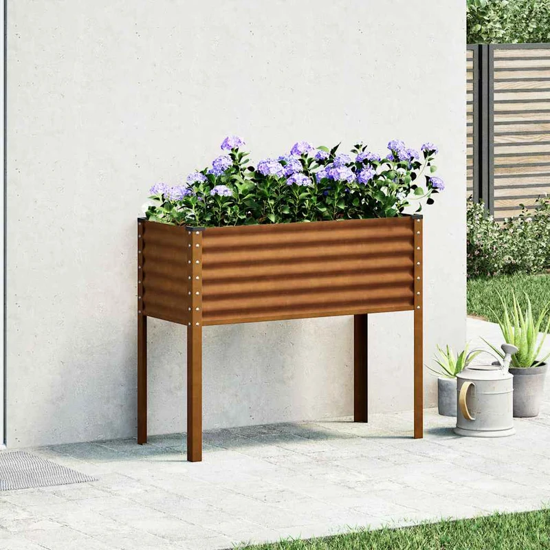 Maceta Para Jardín Oxidado 100 X 41 X 90 Cm Acero Galvanizado