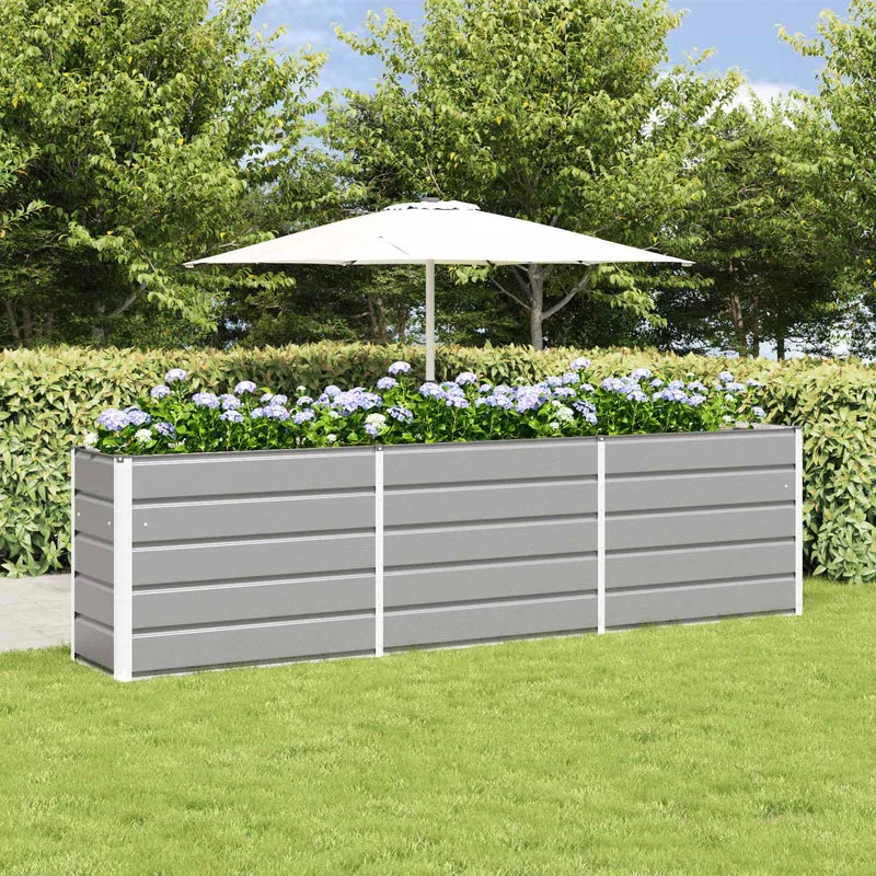 Jardinera Gris Claro 290 X 50 X 75 Cm Acero Galvanizado