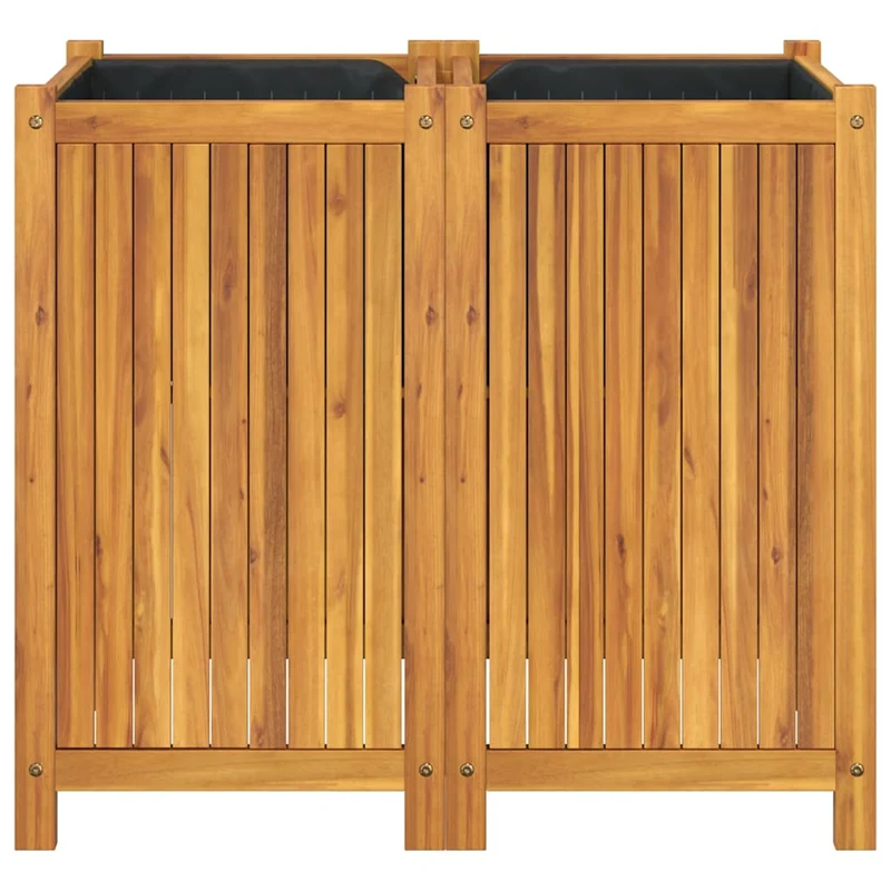 Jardinera Con Forro Madera Maciza De Acacia 84x42x75 Cm