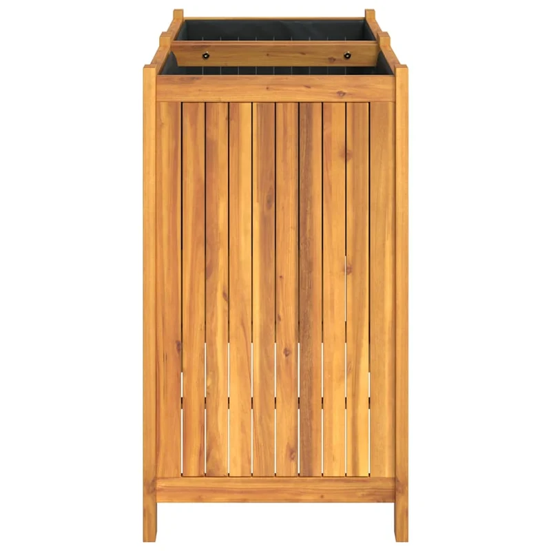 Jardinera Con Forro Madera Maciza De Acacia 84x42x75 Cm