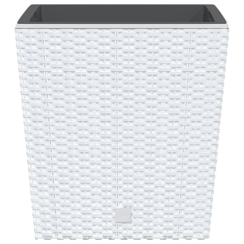 Macetero Con Interior Extraíble Pp Ratán Blanco 21/32 L