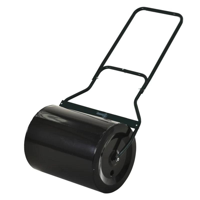 Outsunny Apisonadora de Césped para Jardín Rodillo para Césped con Capacidad de 60L Rellenable con Arena o Agua Diámetro de 50cm