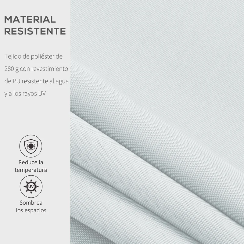 Outsunny Toldo Manual Retráctil 300x250 cm Toldo para Balcón con Manivela de Metal Impermeable y Anti-UV Toldo Enrollable de Exterior para Jardín Terraza Ventanas Blanco