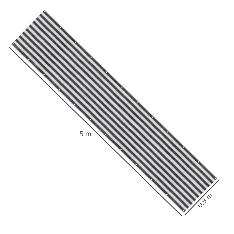 Outsunny 2 Pantallas de Privacidad para Balcones o Terraza Revestimiento HDPE para Exteriores Tela Protectora para Balcón Patio con Cuerdas 500x90 cm Gris y Negro