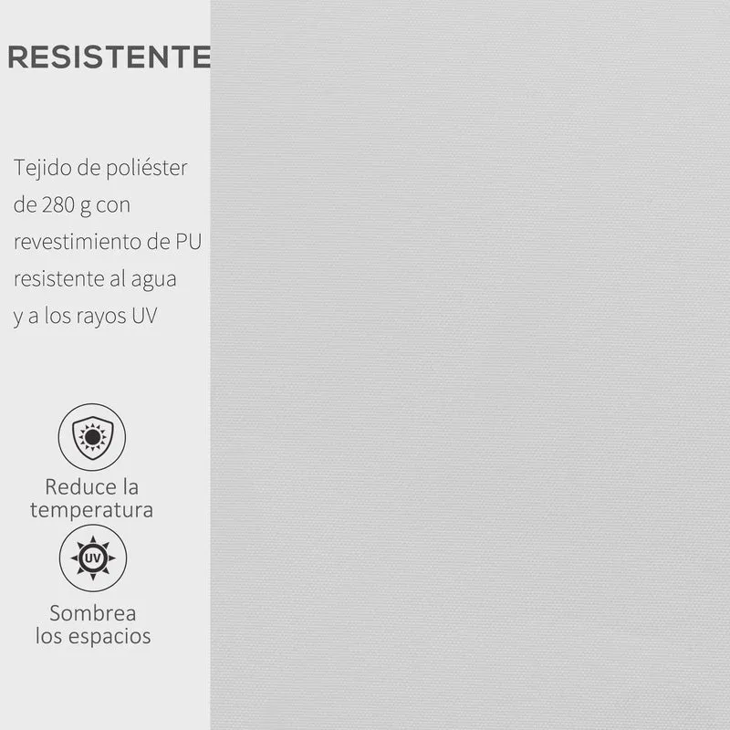 Outsunny Toldo Manual Retráctil 350x250 cm Toldo para Balcón con Manivela de Metal Impermeable y Anti-UV Toldo Enrollable de Exterior para Jardín Terraza Ventanas Blanco
