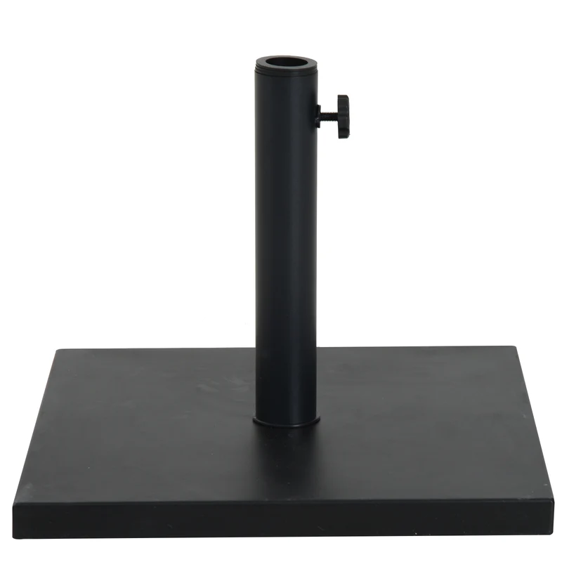 Outsunny Base de Sombrilla Peso 13 kg con Botón de Bloqueo para 35/38/48 mm Soporte para Parasol Cuadrada de Cemento para Jardín Terraza Balcón 40x40x43 cm Negro