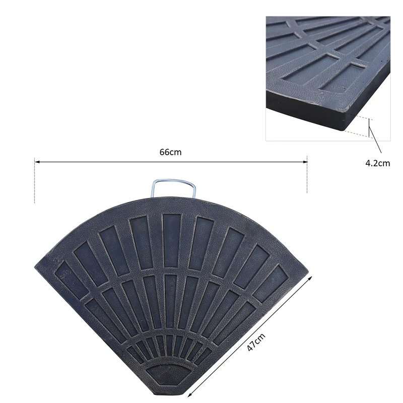 Outsunny Juego de 2 Piezas Base de Sombrilla Parasol Excéntrico Pies Soporte de Sombrilla Banana de Patio Jardín 66x47x4.2cm Resina