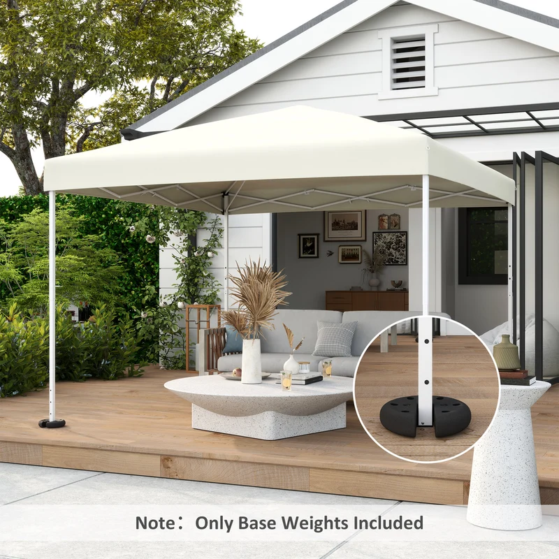 Outsunny Juego de 4 Peso de Pierna Gazebo Relleno de Cemento Pie de Soporte para Carpa Plegable Base Ponderada de Cenador Φ20x4.5cm
