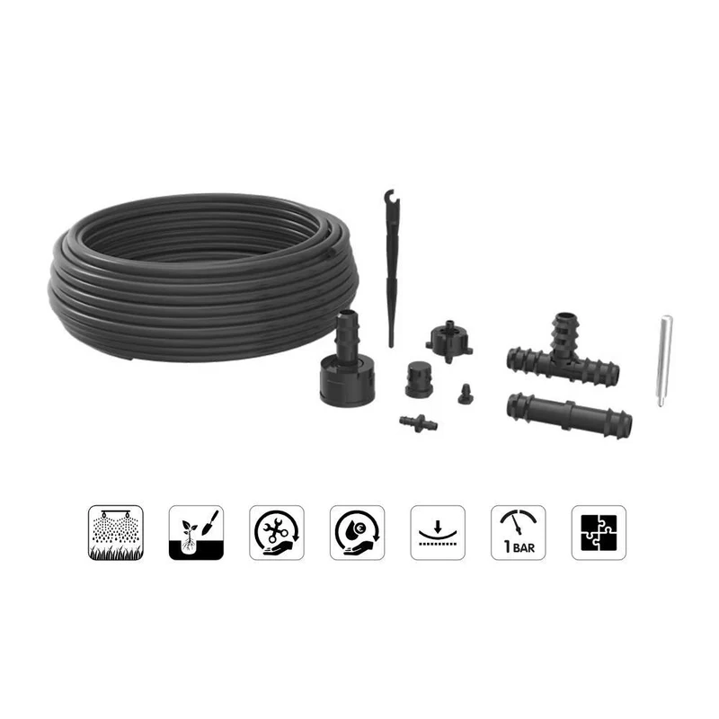 Riego Goteo 16mmx15mt Con Accesorios