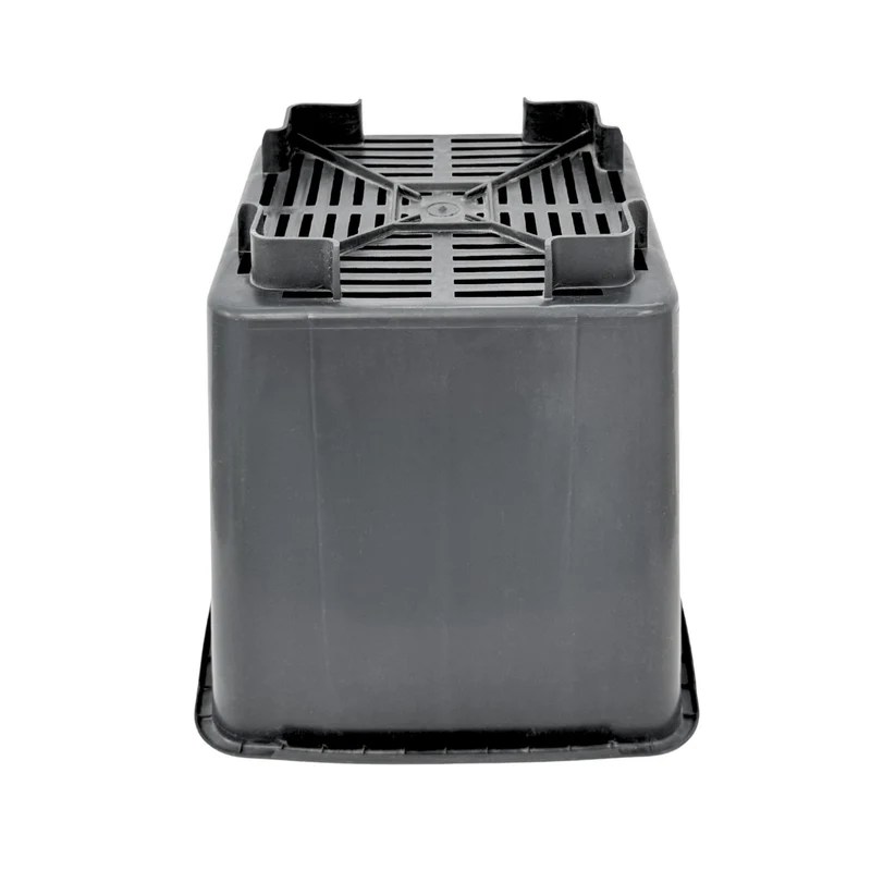 Maceta Cuadrada Negra Elevada 24,5 X 25,2 X 24,5 Cm (10 L) – Drenaje Y Aireación Óptimos