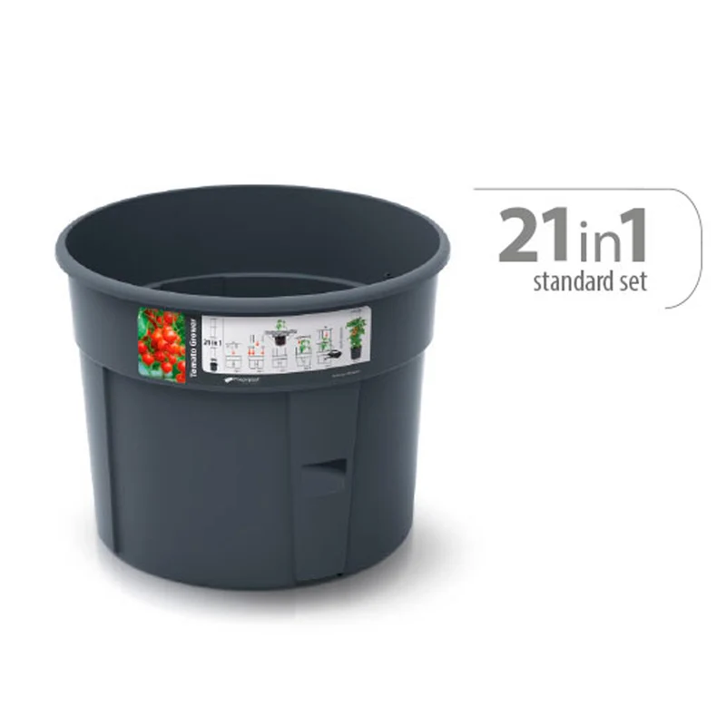 Macetas Grow 2 Para Tomates Ø39,2cm Antracita, Riego Directo A Raíces 28l