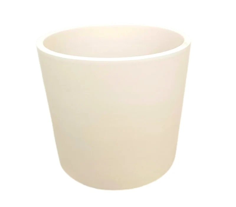 Macetero De Cerámica Cilindro Monocolor Blanco 40cm