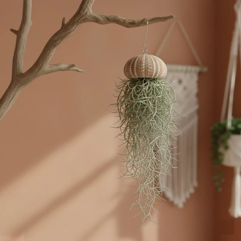 Set Jellyfish De 3 - Tillandsia Usneoides Plantas De Aire En Erizos