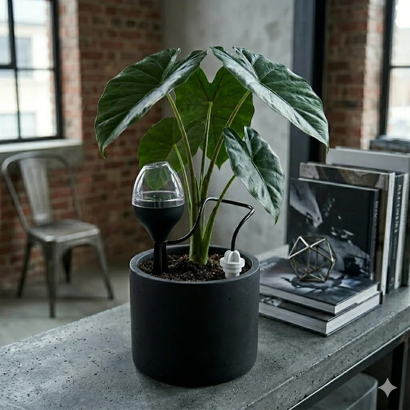 Riego Por Goteo Para Plantas Iriso Con Depósito – Negro