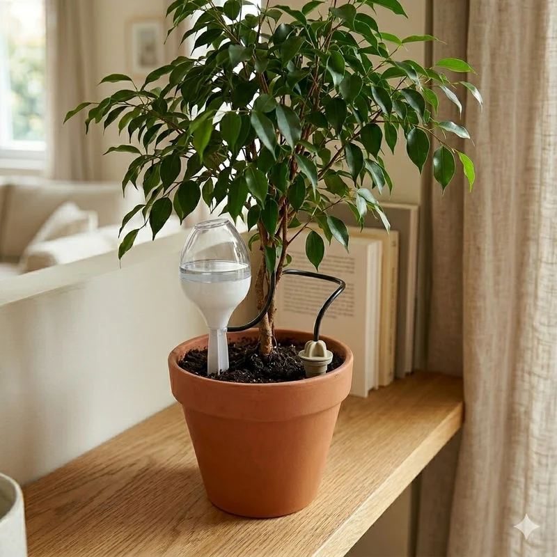 Riego Por Goteo Para Plantas Iriso Con Depósito – Blanco