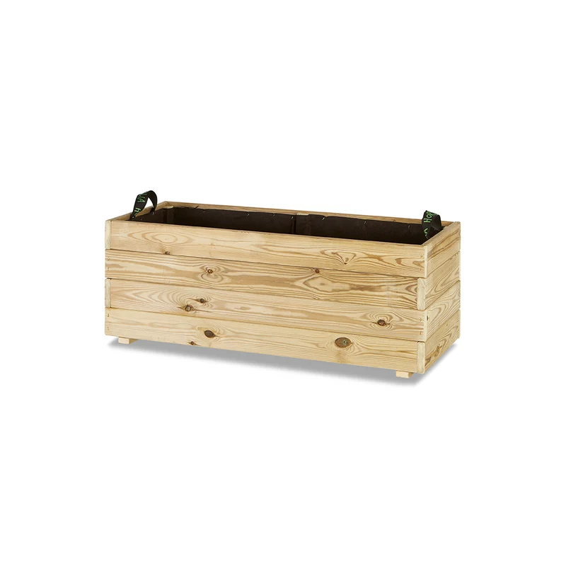 Jardinera Rectangular De Madera Tratada 100x40x40 Cm Ghio Hortalia