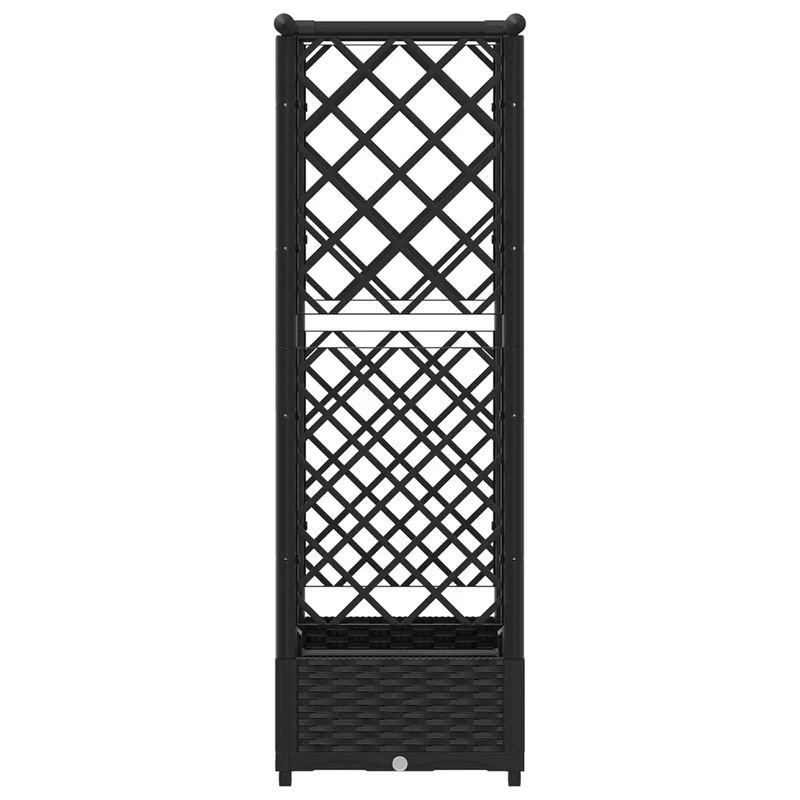 Cama Elevada Con Trellis Y Techo Negro 122,5 X 40 X 121 Cm Pp