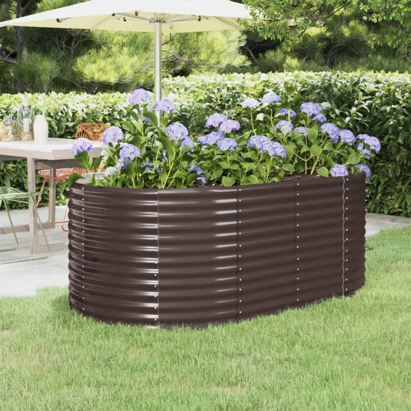 Jardinera Arriate Acero Galvanizado Marrón 175x100x68cm